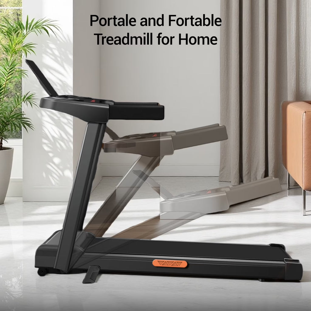 4-In-1 Treadmill with 10% Incline Workouts, Portable Treadmills for Home with Handle, Foldable Treadmills for Home and Office, 300 Lbs Weight Capacity, Three Touch Screen